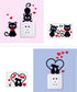 Removable Switch Sticker, 5 Pcs Cute Cartoon Black Cats Wall Sticker, Light Switch Decor for Home