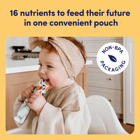 Cerebelly Baby Food Pouches – Organic Carrot Pumpkin (4 oz, Pack of 6) - Healthy Toddler Snacks