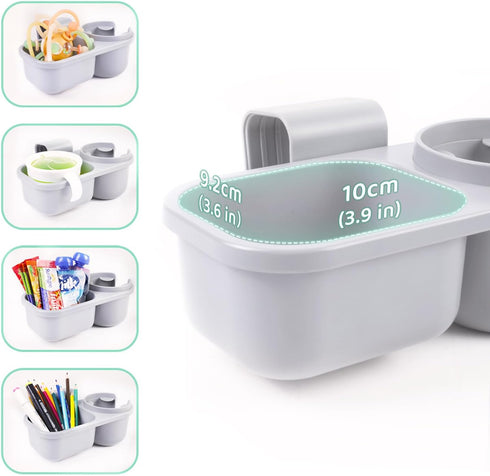 WedFeir SnackPod Child Cup & Snack Holder for Convertible Car Seats & Strollers - BPA Free - Grey
