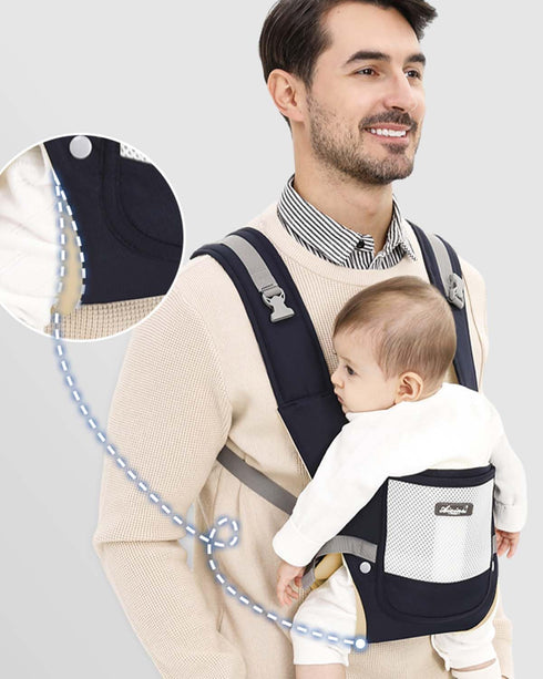 Baby Carrier Ergonomic M Position, Head Support,Newborn to Toddler and Breathable Mesh,Adjustable RemovableBaby Baby