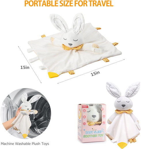 BEREST Rechargeable Baby Sleep Soother Bunny Lovey- White Noise| Heartbeat| Shushing| Lullaby Infant Sleeping Aid