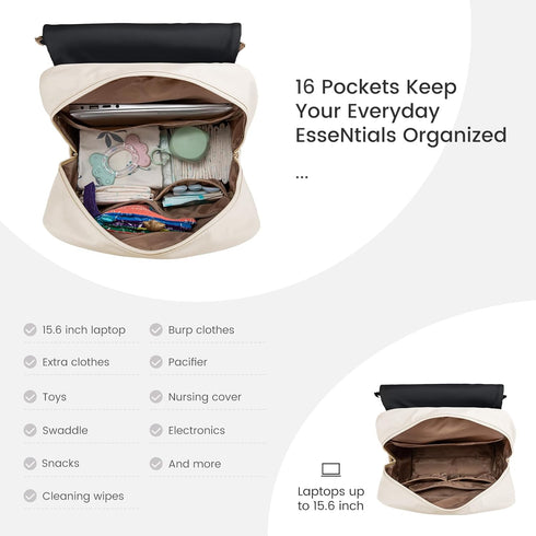 Backpack, 15.6''-Small) LOVEVOOK Diaper Bag Baby Travel Bags for Boys & Girl, Toddler Waterproof Diaper Bag w/Changing