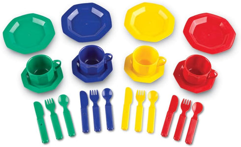 Set, 24 Set, 3+ Learning Resources Play Dishes, Colorful Kitchen Toy Plate Piece Ages