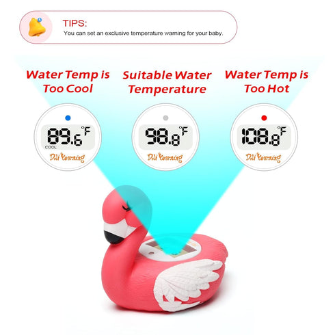 Flamingo Baby Bath Thermometer - Accurate and Water Resistant for Safe Bathing