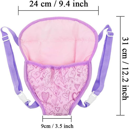 SOTOGO Baby Doll Carrier, Doll Backpack Carrier for American Dolls 15 Inch to 18 Inch