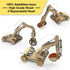 Mini Tudou 3D Wooden Construction Excavator Vehicle Toys Set - STEM Science Kit for Kids