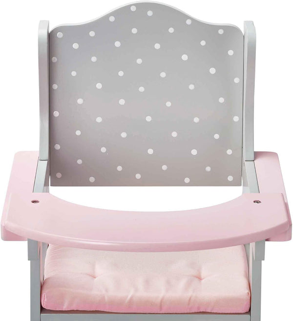 Doll High Chair for Baby Dolls - Olivia's Little World Wooden Play Furniture for 16" to 18" Dolls
