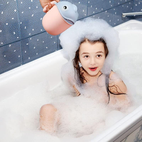 Surakey Baby Shampoo Spoon Tub Rinse Cup Waterfall Rinser Bath Shower Cup Cartoon Clownfish Wash Hair Bathing Flusher