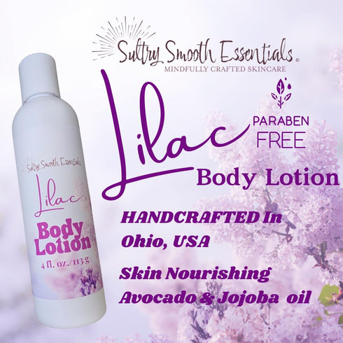 SutrySmooth Essentials 1 (8 oz) Lilac Body Lotion, Classic Vintage Spring Floral, Vegan Paraben Free, Handcrafted