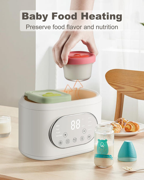 10-in-1 Bottle Warmer, Fast Baby Bottle Warmer for Breastmilk & Formula, Double Milk Warmer with Timer, Accurate Temp