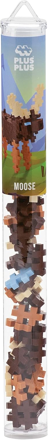 PLUS PLUS - Moose - 70 Piece Tube, Construction Building Toy, Interlocking Mini Puzzle Blocks for Kids