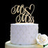 Mr and Mrs Cake Topper, Bride and Groom Sign Wedding Engagement Cake Decorations (Mirror Gold Acrylic)