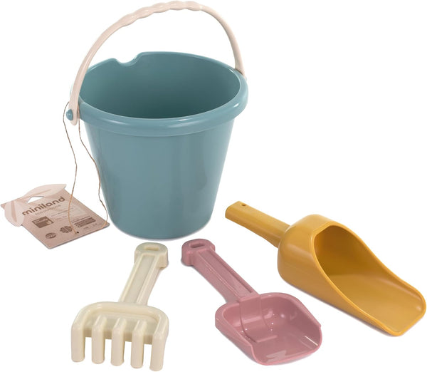 Miniland ECO Junior Sand Set, Beach Toy for Children with Different Tools to Play in the Sand