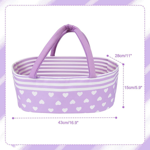 7 17-22 Inch Aori Pcs Reborn Baby Dolls Clothes with Bassinet for Baby Doll, Purple Carrier Bed and Baby Doll Clothes