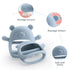 Silicone Baby Teether 6-12 Months,Infant Teether Easy to Hold Teething Rings for Babies 0-6 Months Teething Relief Toys for Baby,Groundhog Gloves Teether Dusty Blue