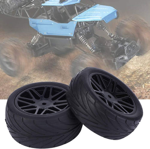 RC Car Tyre, Universal 1/10 RC Car Wheels for Crawler Vehicle Tyres, Remote Control Vehicle (Black)