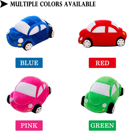 Car Plush Green Stuffed Pillow - Cute Car Shaped Toy Decor Gifts for Kids 11.8 inch