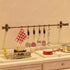 1/12 iLAND Dollhouse Accessories on Scale, Dollhouse Decor of Mini Curtain Rods, Dollhouse Kitchen Hangers (Classical