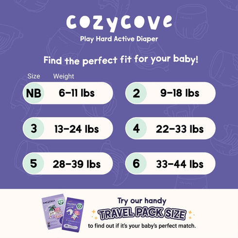 Cozycove 2 (9-18 lbs) 40 Count, Snooze 1 40 Size S Diapers, Totally Chlorine Free, Skin-Friendly Material | On Slim
