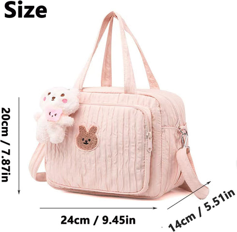 NIKUKY Mommy Baby Diaper Bag Tote, Cute Small Crossbody Nappy Bag, Lightweight Travel & Hospital Multifunction Storage