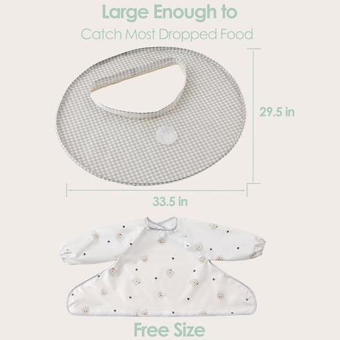 MITCHENIFY Food Catcher Fit for Stokke Tripp Trapp High Chair, Waterproof Long Sleeve Eating Bib, Baby Feeding