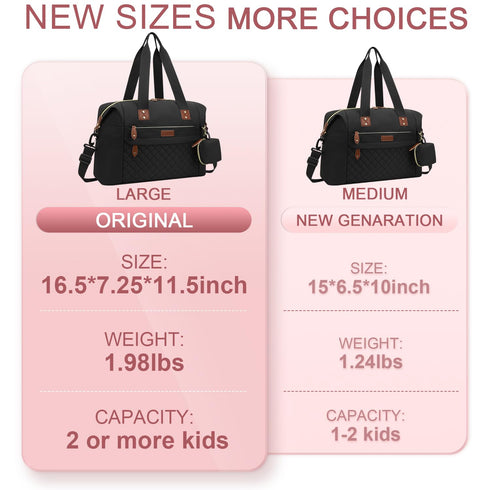 Mommy Pritent Diaper Bag Tote, Diaper Baby Bags with Pacifier Case, Shoulder Straps, Stroller Clips, Waterproof Large