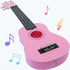 Akmiy 21 Inch 4 String Wooden Acoustic Guitar Ukulele Musical Instruments Perfect For Beginner (Pink)