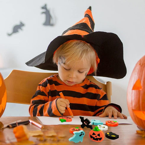 YGAOHF 150 Pack Halloween Mini Erasers Cute 6 Styles Pumpkin Ghost Bat Erasers for Kids Trick or Treat Party Favors