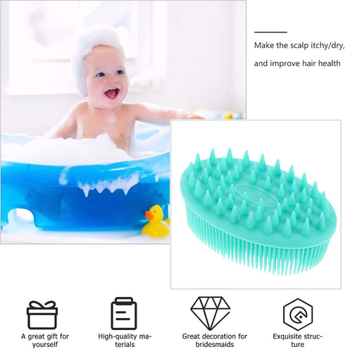 Baby Silicone Body Bath Brush Cradle Cap Brush, Soft Hair Massage Brush for Newborns, Toddlers, Kids