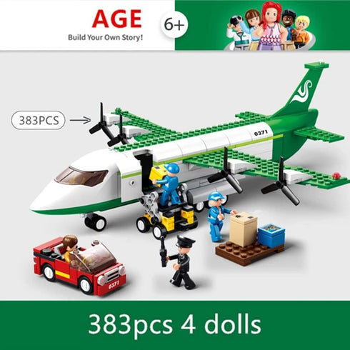 Building Blocks City Airplane Station Toy, 383 Pieces, STEM Learning Kits for 6-12 Years Old Boys