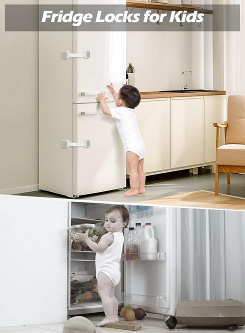 TTMALL 6 Pack 3M Baby Proofing Safety Locks Child Safe for Cabinet Drawer Fridge Oven Dishwasher Doors, Toilet Seat