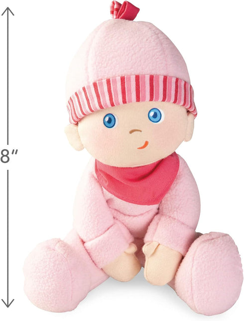 HABA Doll Snug Up Luisa, 8" My First Baby Doll, Machine Washable & Safe for Birth & Up