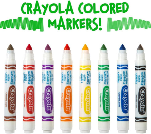 Crayola Washable Markers - Green (12ct), Kids Broad Line Markers for Classrooms & Teachers