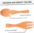 1 Set Wooden Spoon Fork Kid Utensils - Kids Training Tableware, Vintage Style