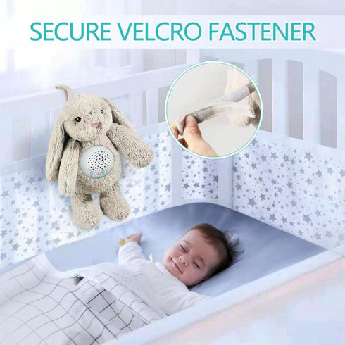 BEREST Baby Sleep Soother Bedtime Bunny with Starry Projector Night Light, Plush Stuffed Animal for Newborn Infants