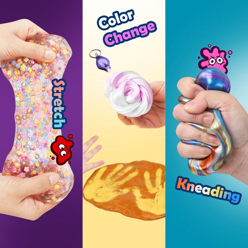 10Pc WATERELF Putty Slime kit for Kids, Fidget Sensory Artistic Therapy Putty Toys for Boys Girls Adults, Stress Relief
