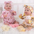 BABESIDE 3 Pcs Baby Doll Clothes for 17-22 Inch Dolls, Outfit Accessories with Floral Pattern for Newborn Girl, Yellow
