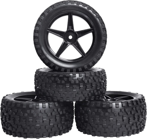 HobbyPark 12mm Hex Front & Rear RC Buggy Tires and Wheels, Set of 4 for 1/12 1/10 Scale Models
