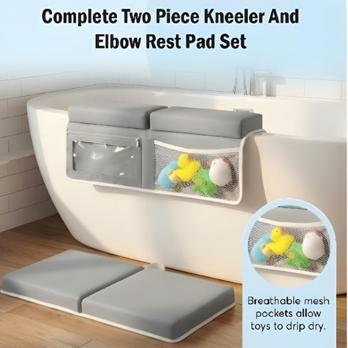 Elbow Set, UR Choice Bath Kneeler and Rest Pad Kneeling Pad for Bathing Baby, Non Slip Foldable Kneeling Mat