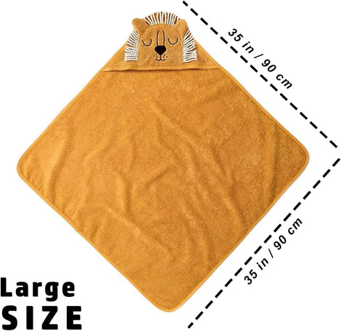 NOOVIA 0-3 35 35 3D Baby Hooded Towel, Premium Cotton Bath Towel Toddlers Years, Extra Large x in, Animal Hood