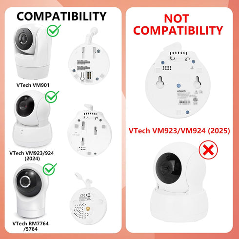 wochel VM901/VM924/ VM928 Baby Monitor Wall Mount Compatible with VTech Video Baby Monitor, Adjustable Angle Baby