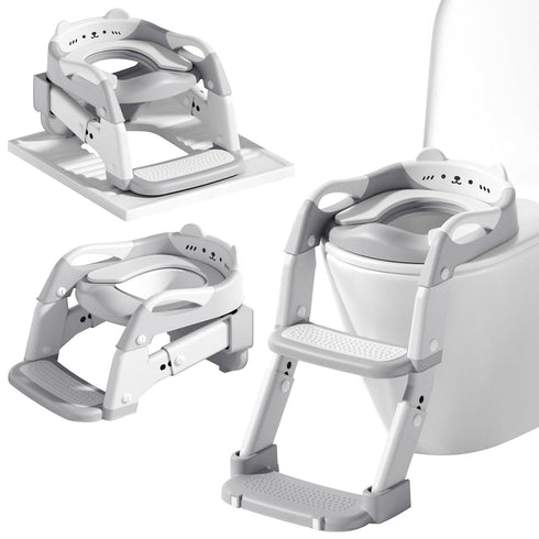 kimitimi Potty Training Seat with Step Stool Ladder for Toddler, 3-IN-1 Convertible Potty