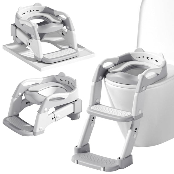 kimitimi Potty Training Seat with Step Stool Ladder for Toddler, 3-IN-1 Convertible Potty