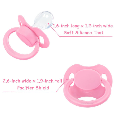 3 Pack Littleforbig Bigshield Generation-II Adult Sized Pacifier Overload Paci - Dark-Pink Medium-Pink Light-Pink