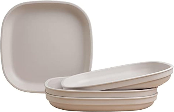 Re-Play Toddler Plates - 32 Oz. Deep-Walled Flat Kids Plates - Dishwasher