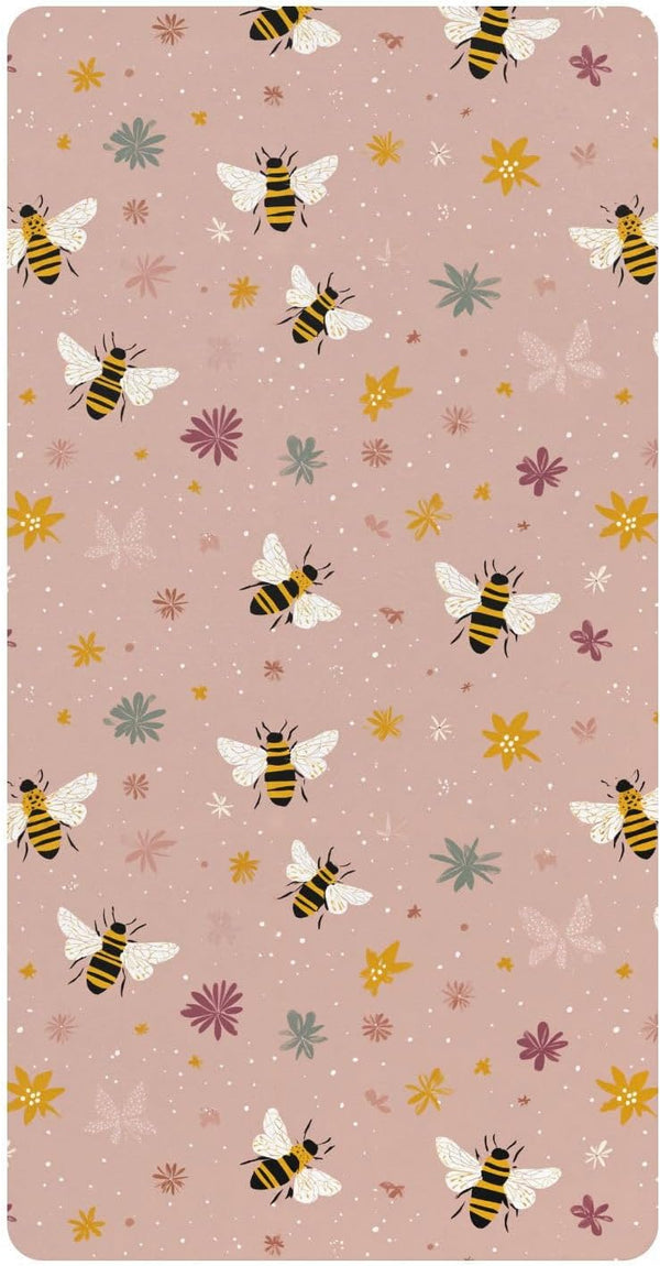 miaozhen Cotton Baby Crib Sheets for Boys Girls Soft Stretchy Naughty Lakeshore Bees