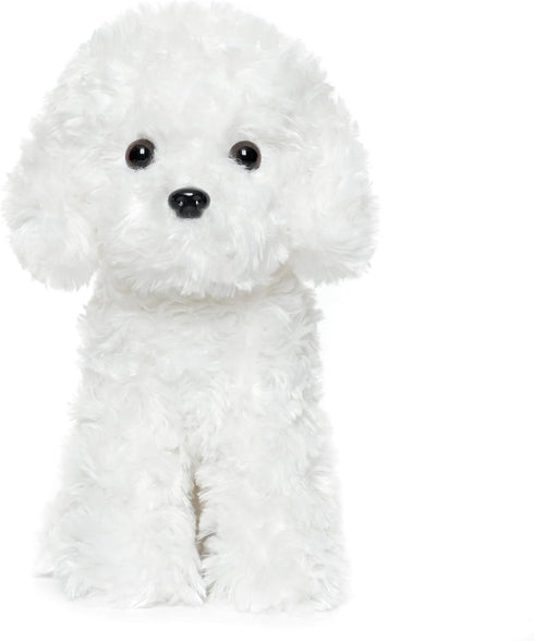 White Toy Poodle Stuffed Animal Dog, Plush Toy for Kids and Babies, Perfect Birthday & Easter Gift, 12.6"