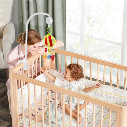 AIFUDA 25 Inch Baby Musical Crib Mobile Bed Bell Holder Infant Bed Decoration Toys Rotating Music Box Nut Screw Arm