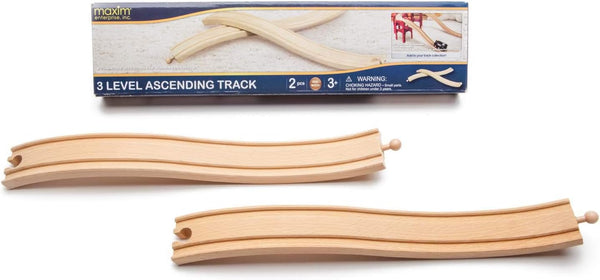 Maxim Enterprise, inc. 3 Level Ascending Wooden Train Track, Wooden Track Pieces