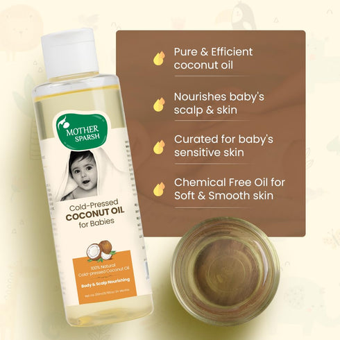 Mother Sparsh Gentle & Nourishing Coconut Oil for Babies - Cold Pressed